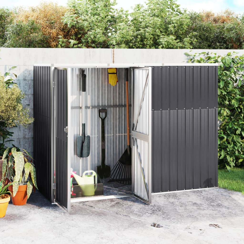 Vidaxl jardin hangar 225x89x161 cm anthracite en acier galvanisé -colore