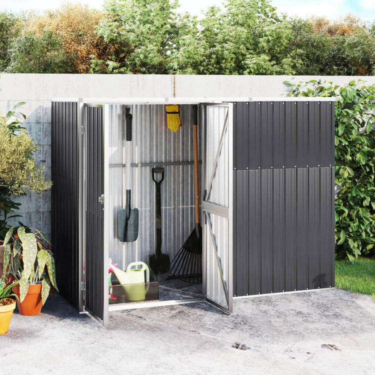 Vidaxl jardin hangar 225x89x161 cm anthracite en acier galvanisé -colore