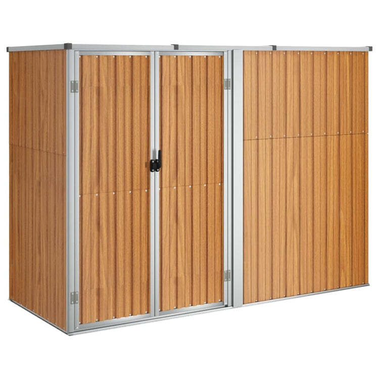 Vidaxl hangar de jardin 225x89x161 cm brun en acier galvanisé