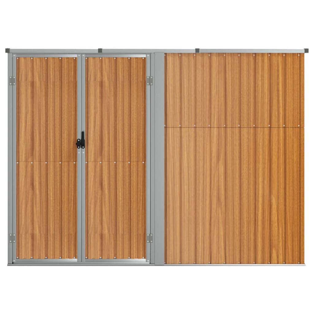 Vidaxl hangar de jardin 225x89x161 cm brun en acier galvanisé