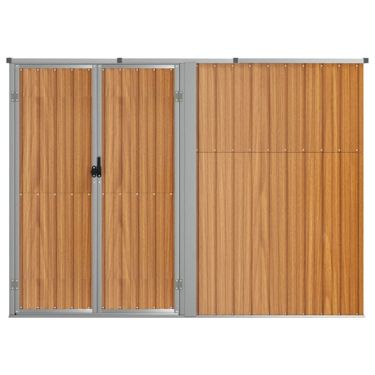 Vidaxl hangar de jardin 225x89x161 cm brun en acier galvanisé