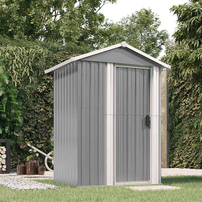 Vidaxl jardin hangar 126x97.5x177 cm gris en acier galvanisé
