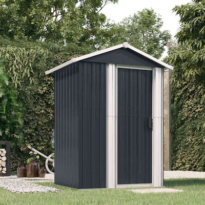 Vidaxl jardin hangar 126x97.5x177 cm couleur anthracite en acier galvanisé