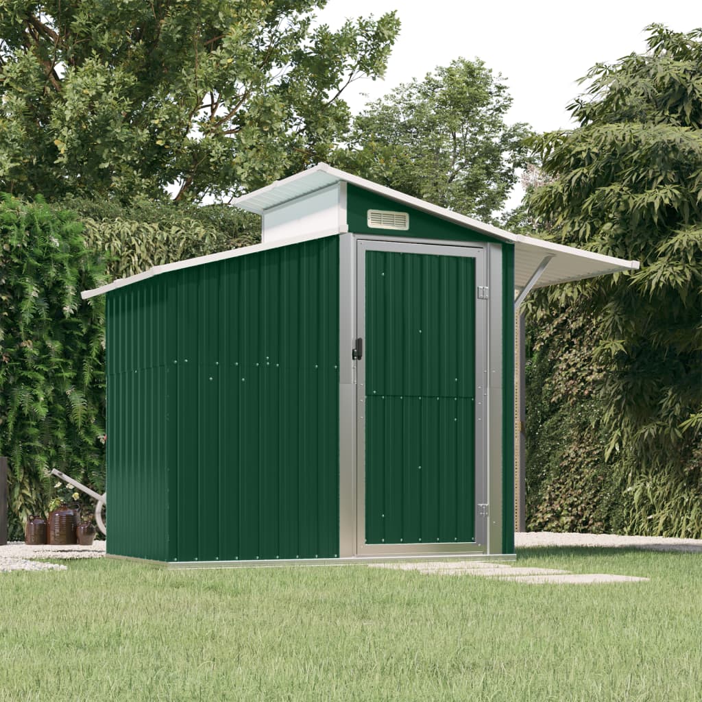 Vidaxl jardin hangar 270x130x208.5 cm Galvanisé en acier vert
