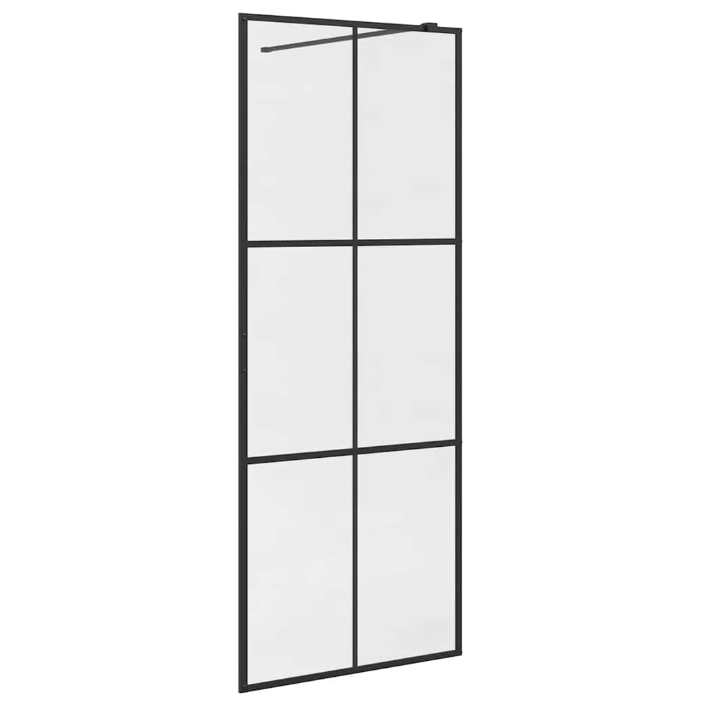 Vidaxl Walk-In Walk-In Walk 80x195 cm ESG-glas transparent et noir