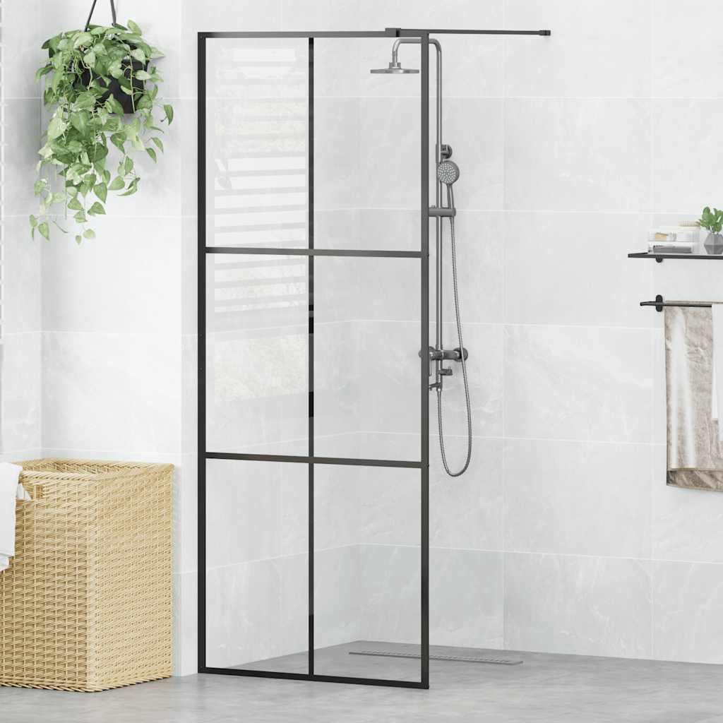 Vidaxl Walk-In Walk-In Walk 80x195 cm ESG-glas transparent et noir