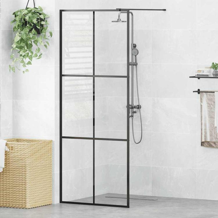 Vidaxl Walk-In Walk-In Walk 80x195 cm ESG-glas transparent et noir
