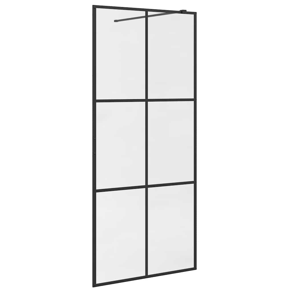 Vidaxl Walk-In Walk-In Walk Mur 90x195 cm ESG-GLAS transparent et noir