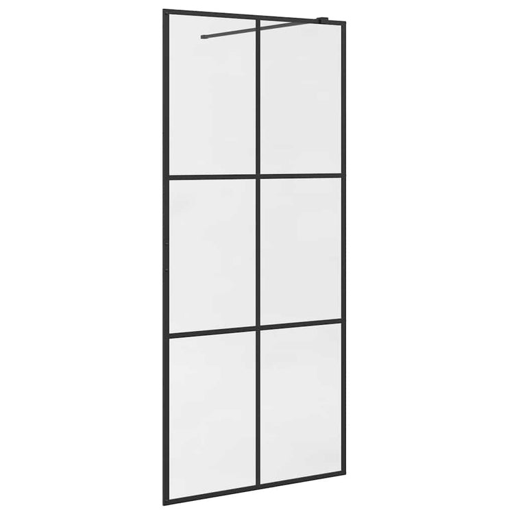 Vidaxl Walk-In Walk-In Walk Mur 90x195 cm ESG-GLAS transparent et noir