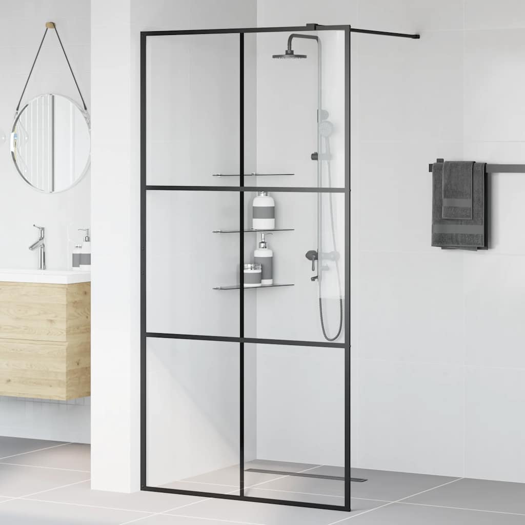 Vidaxl Walk-In Walk-In Walk Murn 100x195 cm esg-glas transparent et noir