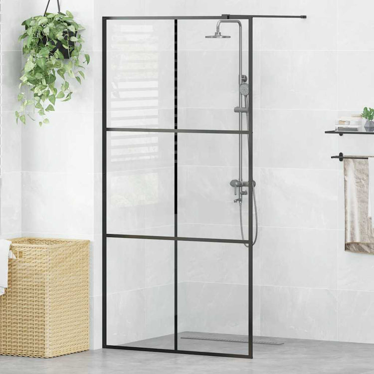 Vidaxl Walk-In Walk-In Walk Murn 100x195 cm esg-glas transparent et noir