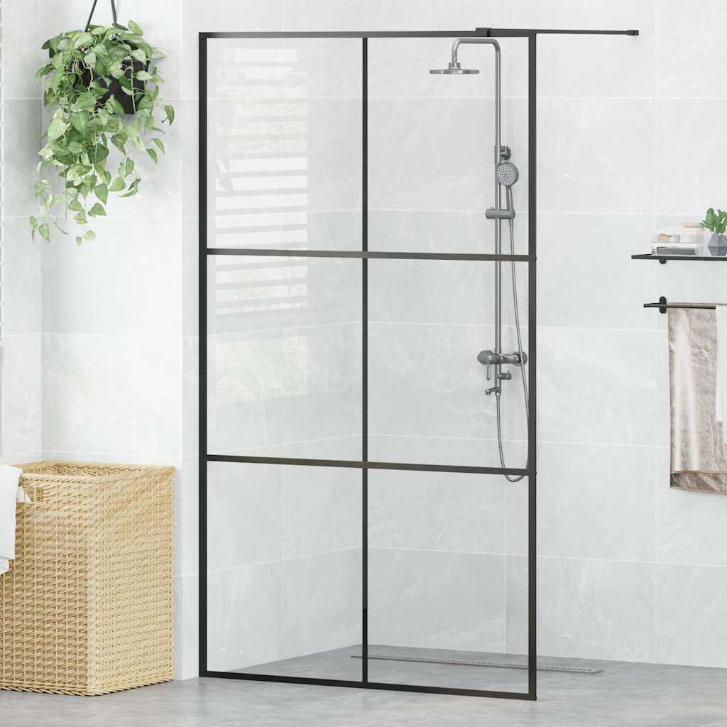 Vidaxl Walk-In Walking Murn 115x195 cm esg-glas transparent et noir