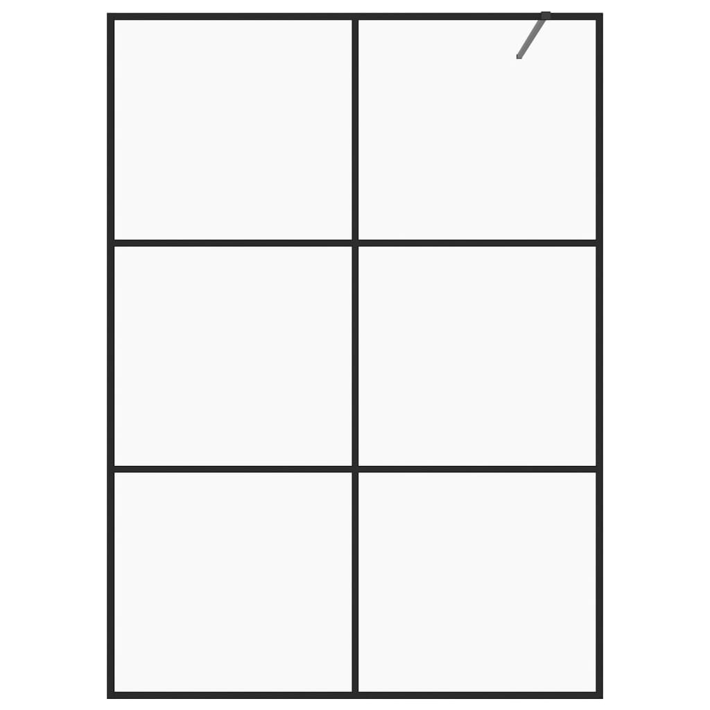 Vidaxl Walk-In Walking Mur 140x195 cm ESG-GLAS transparent et noir