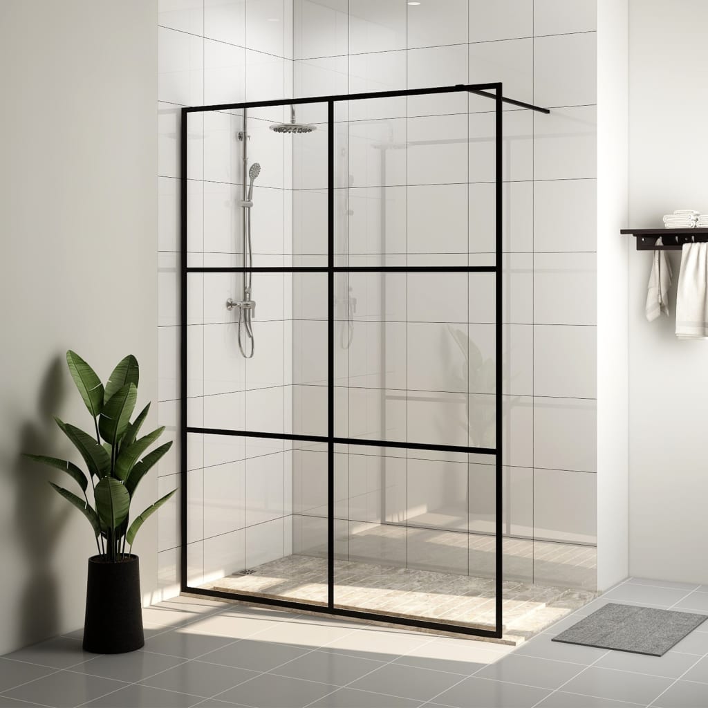 Vidaxl Walk-In Walking Mur 140x195 cm ESG-GLAS transparent et noir