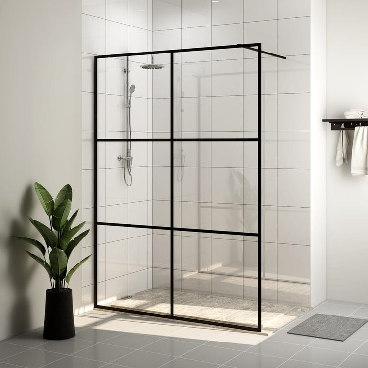 Vidaxl Walk-In Walking Mur 140x195 cm ESG-GLAS transparent et noir