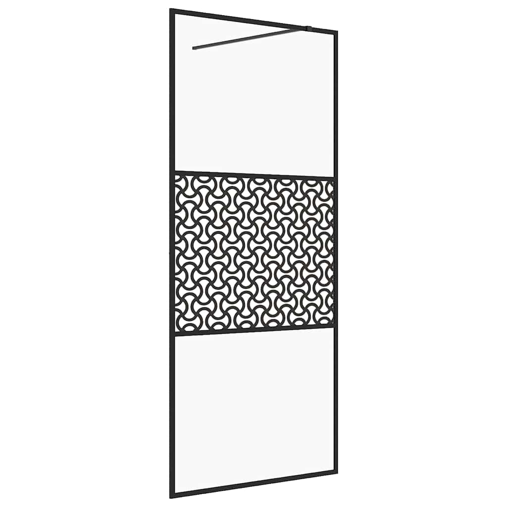 Vidaxl Walk-In Walking Mur 80x195 cm esg-glas transparent et noir