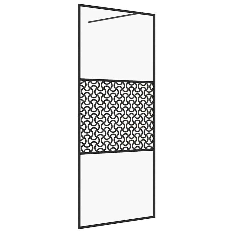 Vidaxl Walk-In Walking Mur 80x195 cm esg-glas transparent et noir