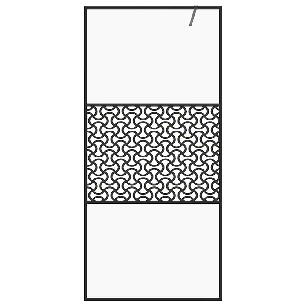 Vidaxl Walk-In Walking Mur 80x195 cm esg-glas transparent et noir