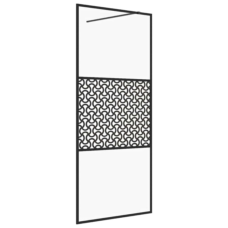 Vidaxl Walk-In Walk-In Walk Mur 90x195 cm ESG-GLAS transparent et noir