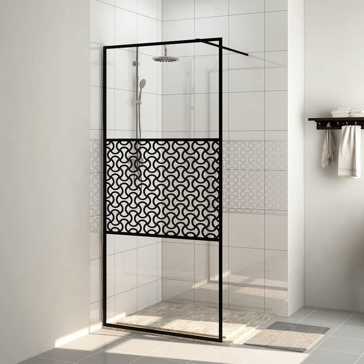 Vidaxl Walk-In Walk-In Walk Mur 90x195 cm ESG-GLAS transparent et noir