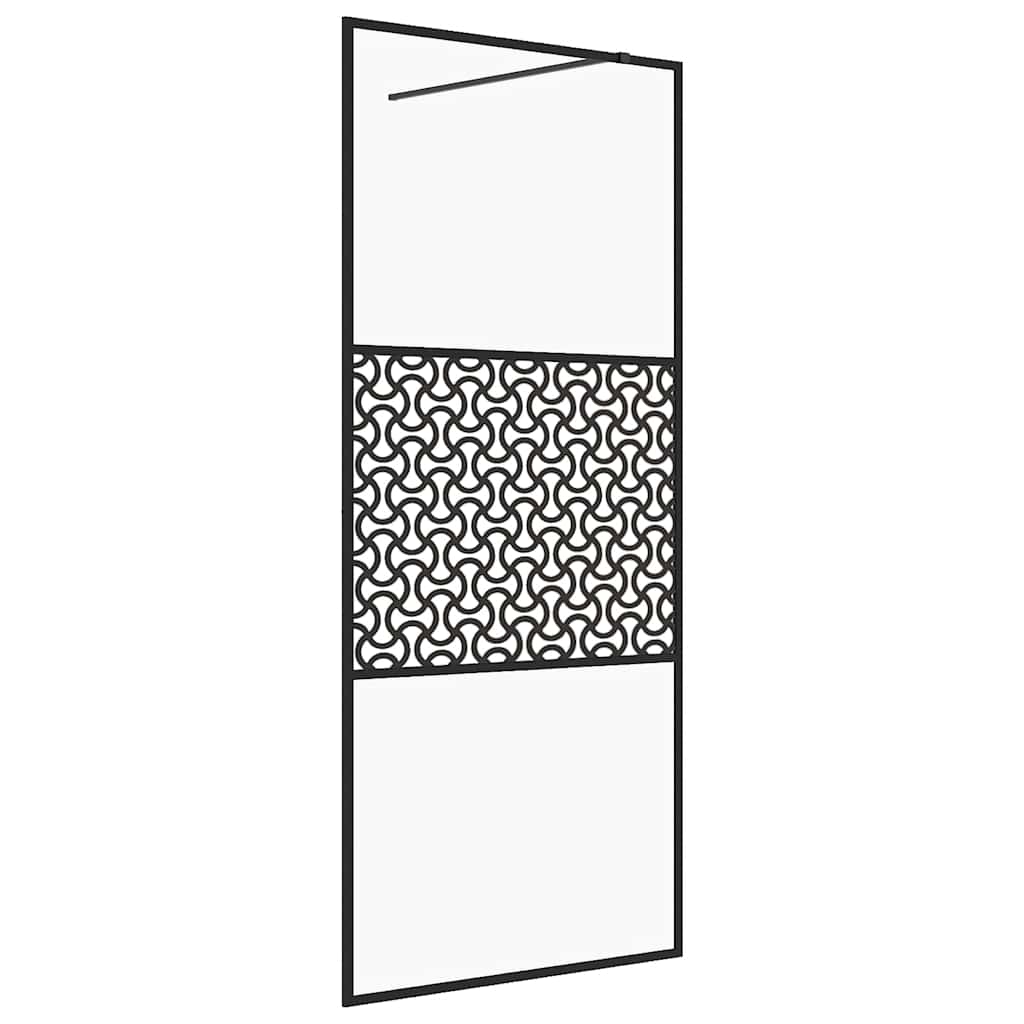 Vidaxl Walk-In Walk Walk 115x195 cm ESG-glas transparent et noir