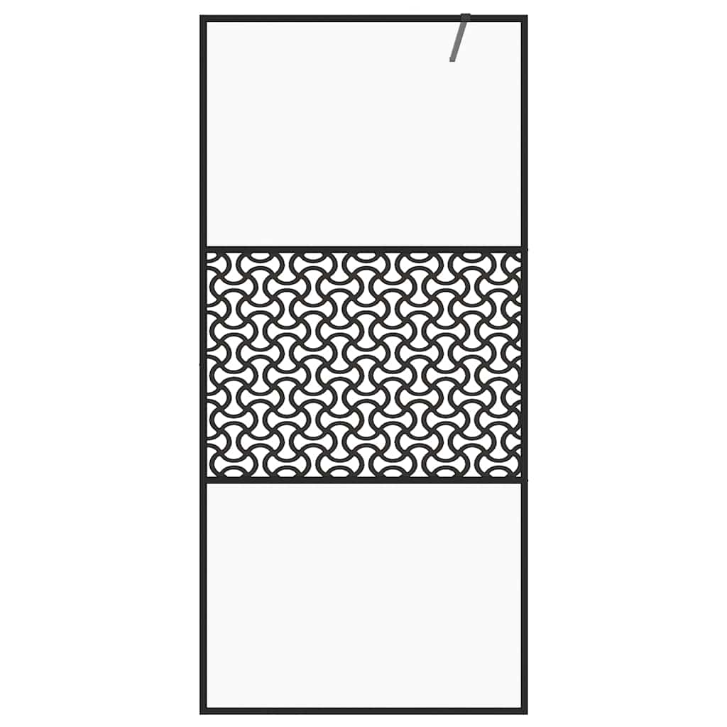 Vidaxl Walk-In Walk Walk 115x195 cm ESG-glas transparent et noir