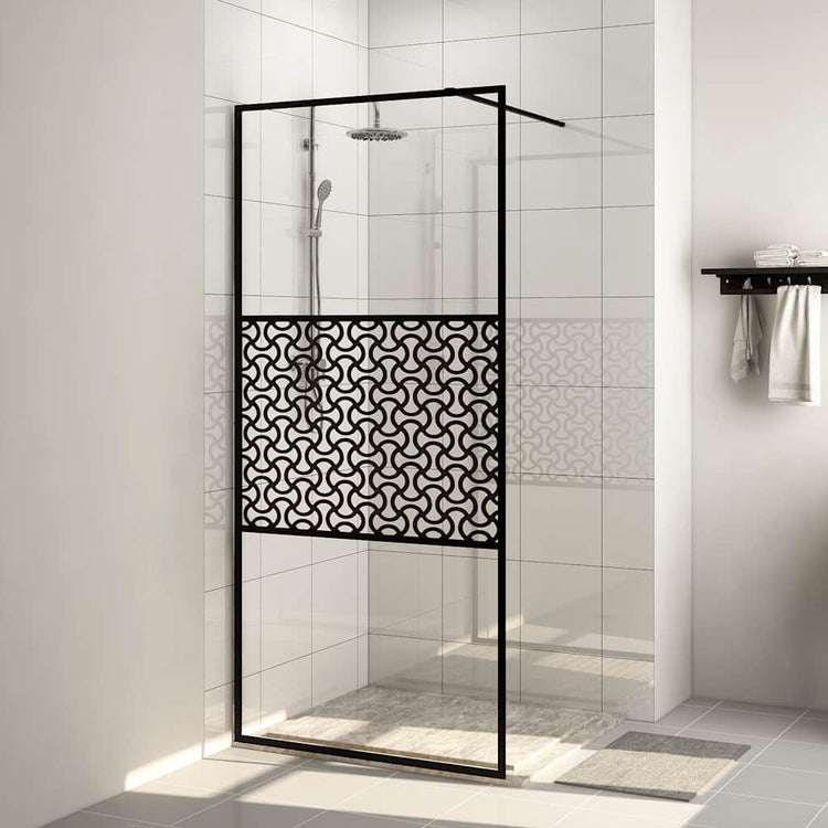 Vidaxl Walk-In Walk Walk 115x195 cm ESG-glas transparent et noir