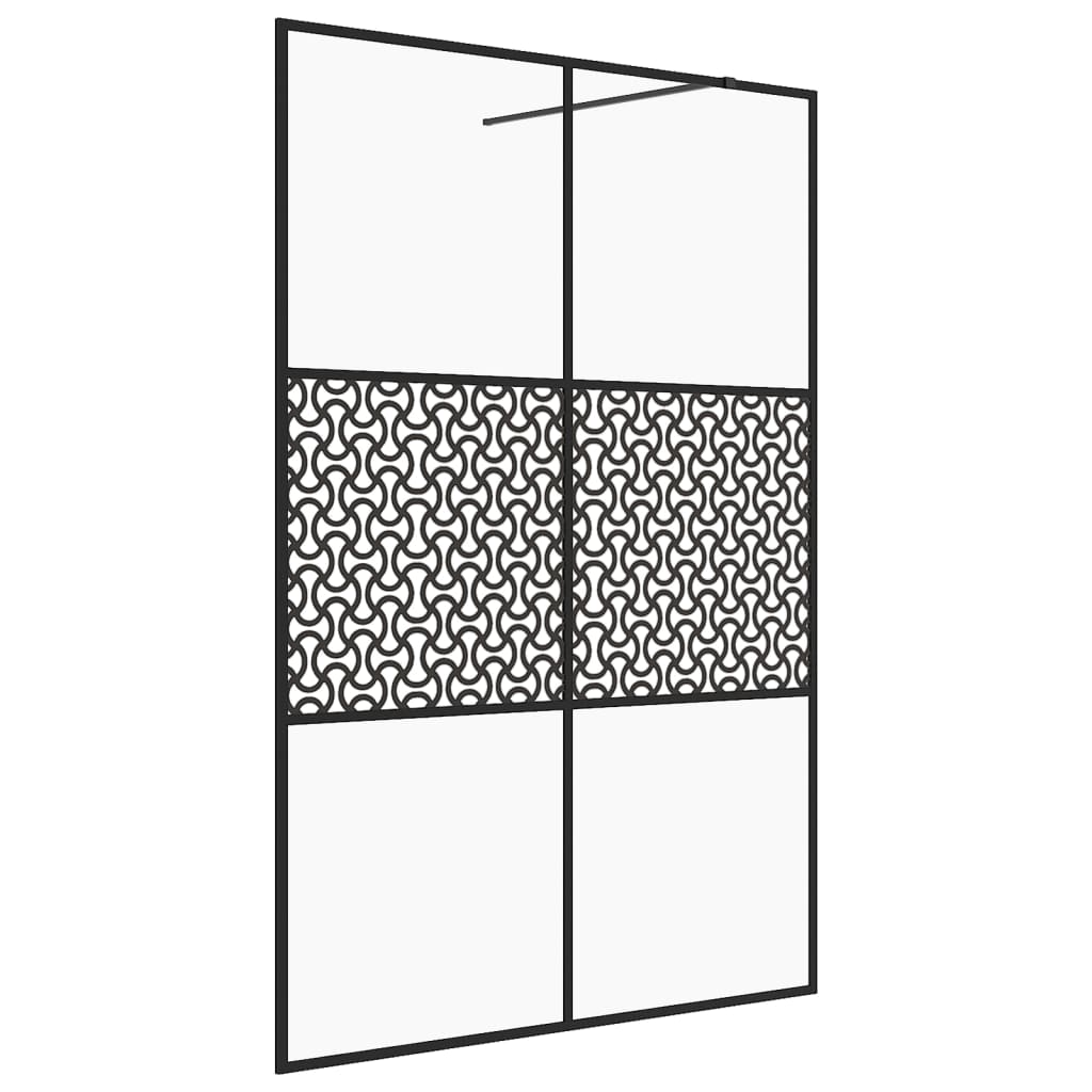 Vidaxl Walk-In Walking Mur 140x195 cm ESG-GLAS transparent et noir