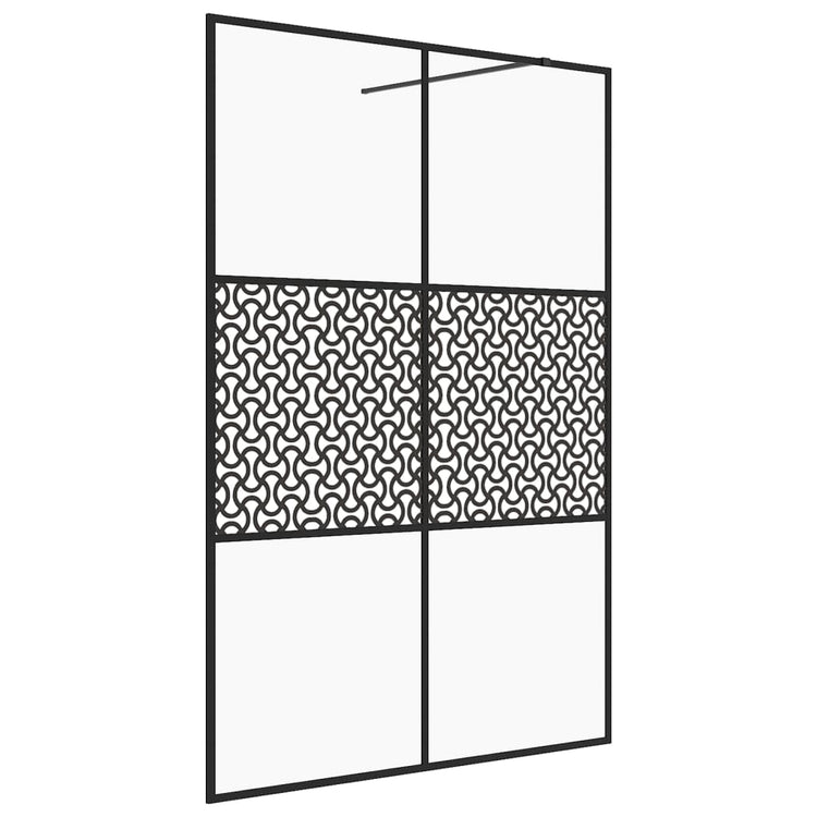 Vidaxl Walk-In Walking Mur 140x195 cm ESG-GLAS transparent et noir