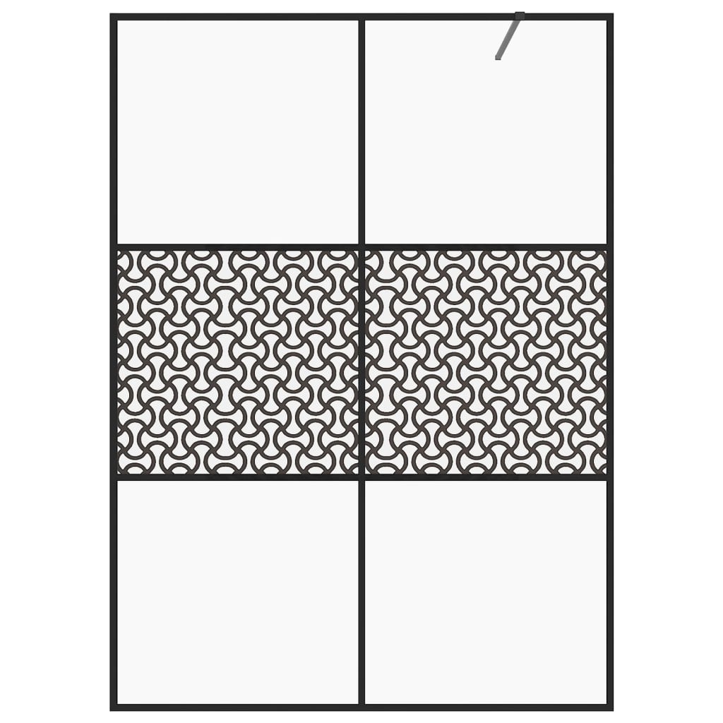 Vidaxl Walk-In Walking Mur 140x195 cm ESG-GLAS transparent et noir