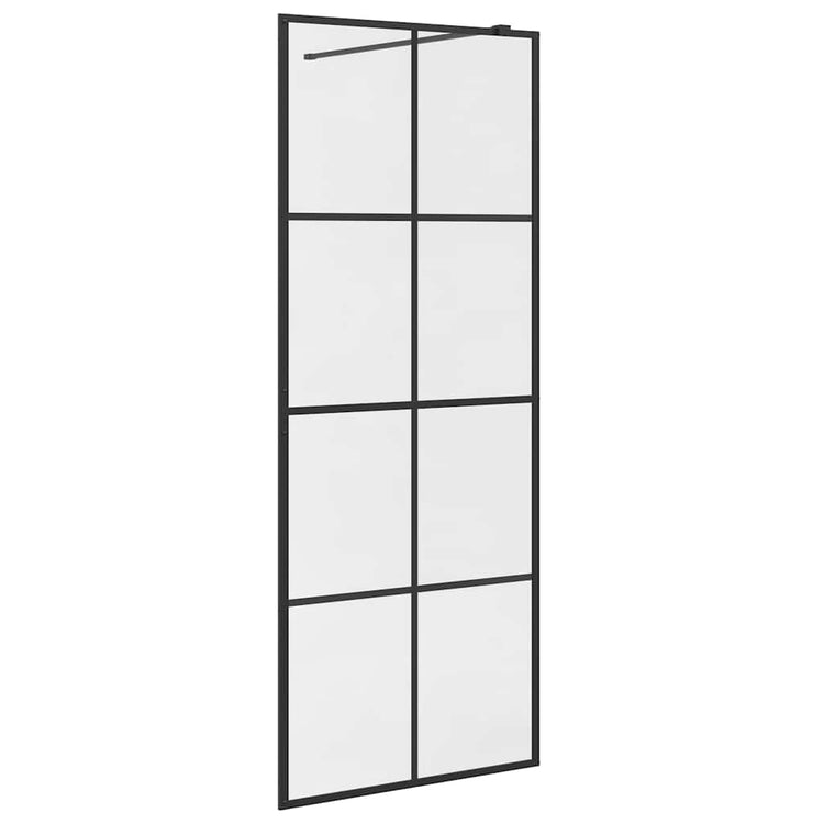 Vidaxl Walk-In Walking Mur 80x195 cm esg-glas transparent et noir