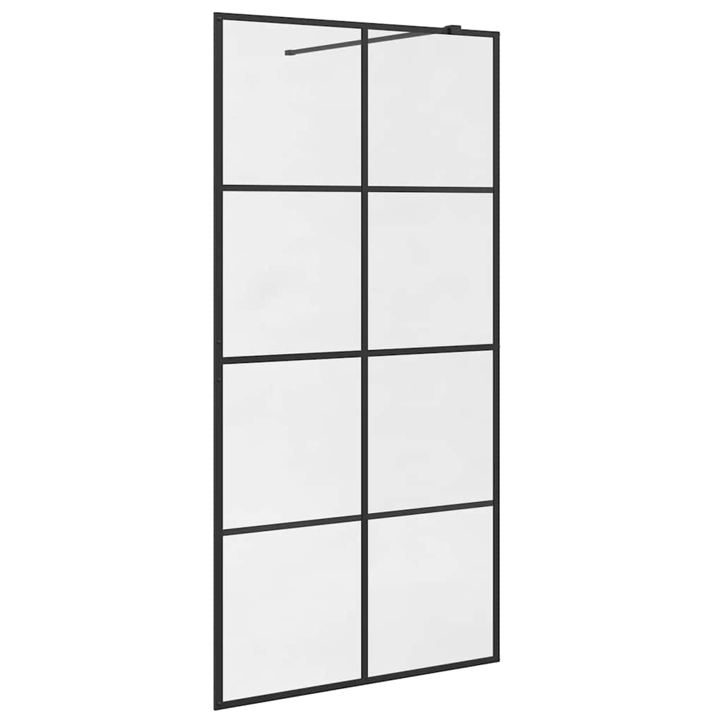 Vidaxl Walk-In Walk-In Walk Murn 100x195 cm esg-glas transparent et noir