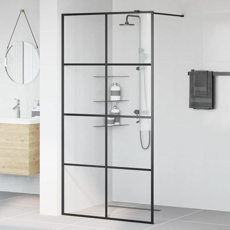 Vidaxl Walk-In Walk-In Walk Murn 100x195 cm esg-glas transparent et noir