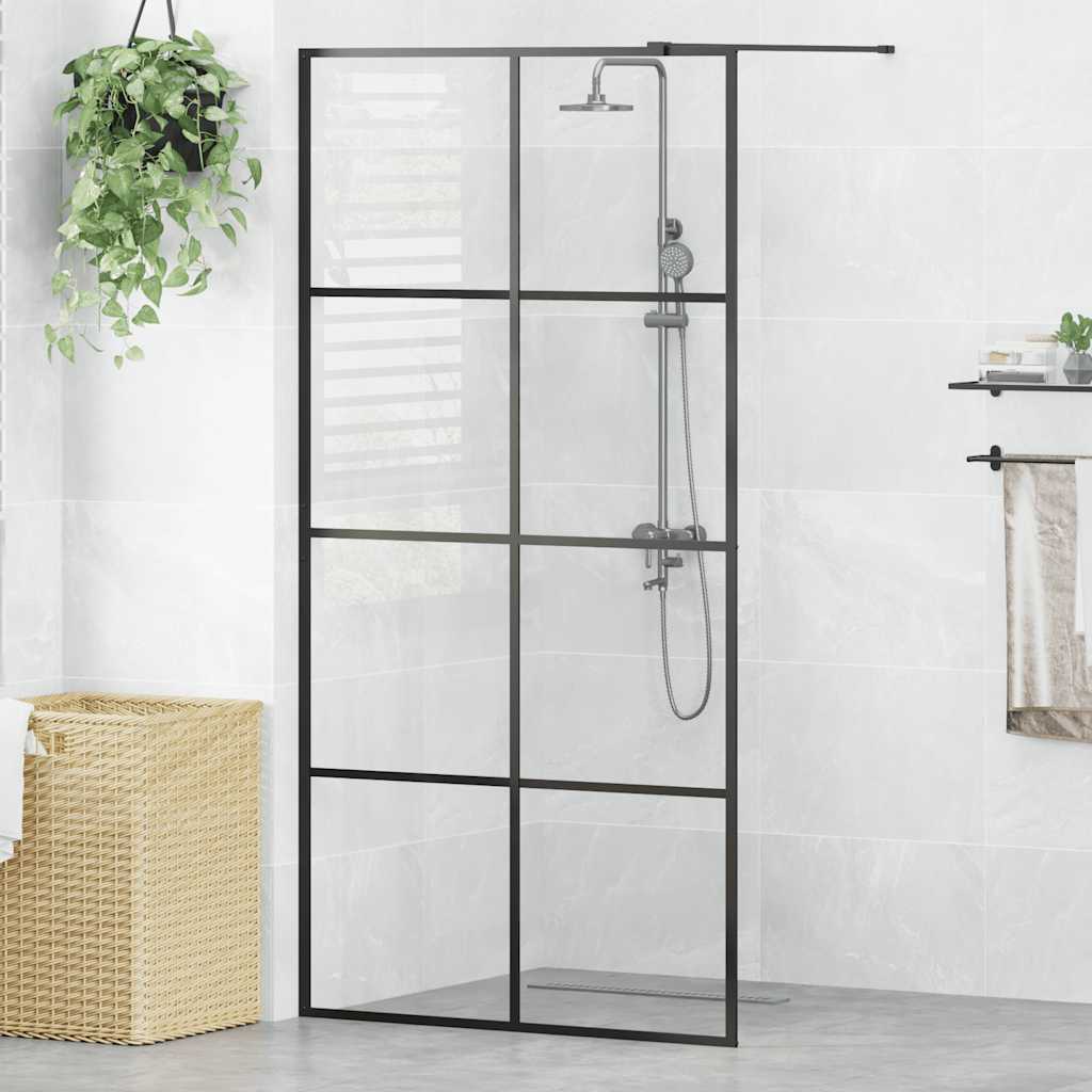 Vidaxl Walk-In Walk-In Walk Murn 100x195 cm esg-glas transparent et noir