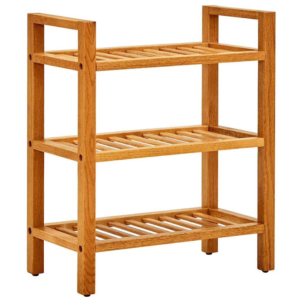 Rack de chaussures Vidaxl avec 3 étagères 50x27x60 cm Chêne solide