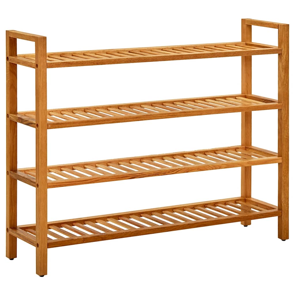 Rack de chaussures Vidaxl avec 4 étagères 100x27x80 cm Chêne solide