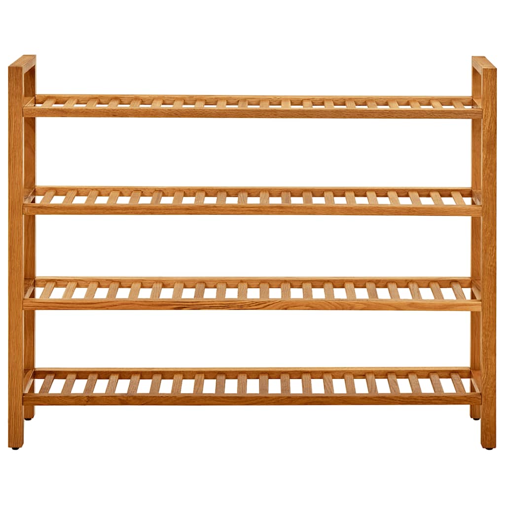 Rack de chaussures Vidaxl avec 4 étagères 100x27x80 cm Chêne solide