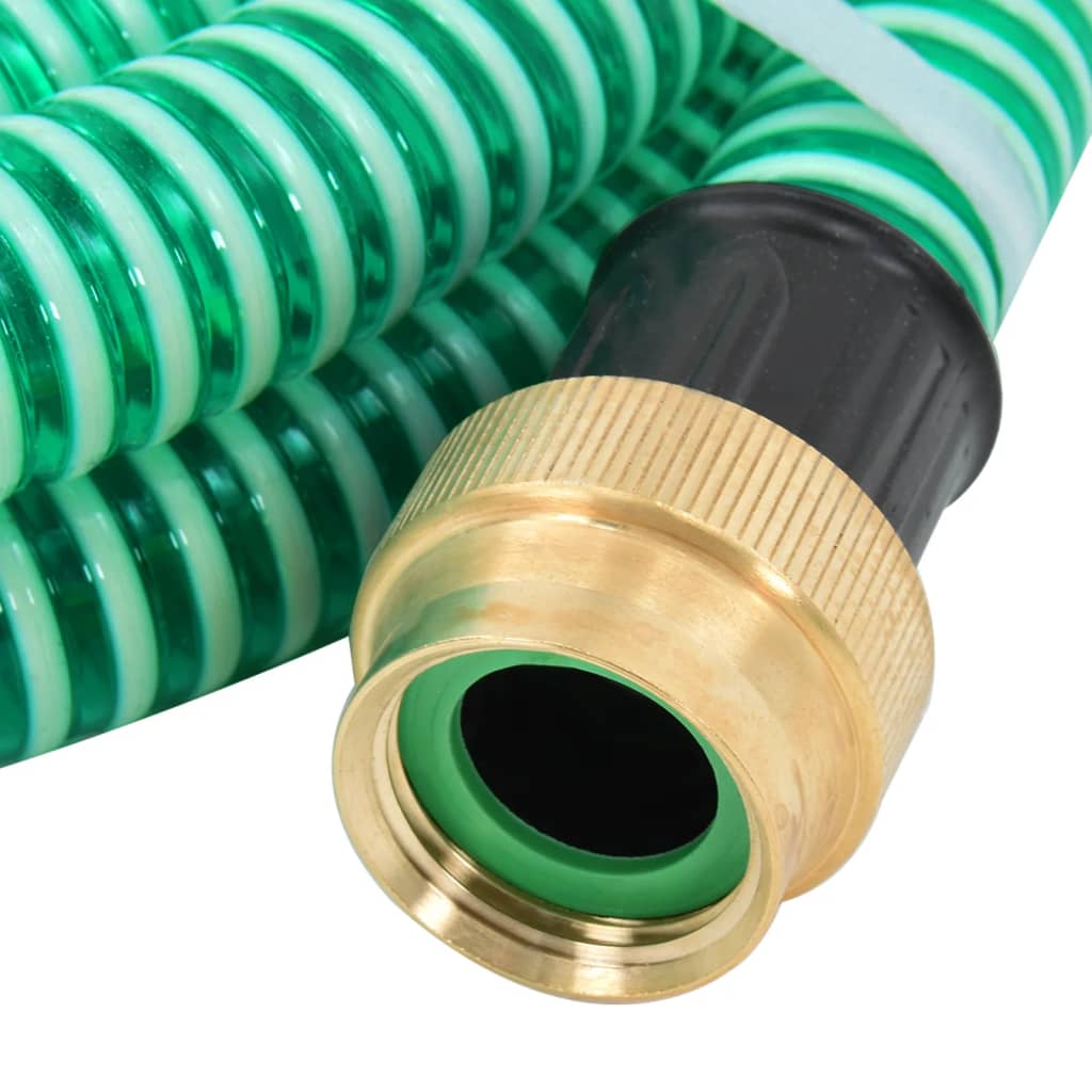 Vidaxl Sucking tuyau avec accouplements en laiton 1.1 '' 4 M PVC vert