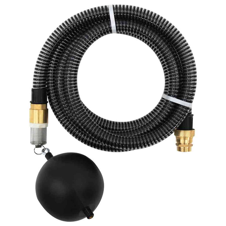 Vidaxl Sucking tuyau avec accouplements en laiton 1.1 '' 4 M PVC noir