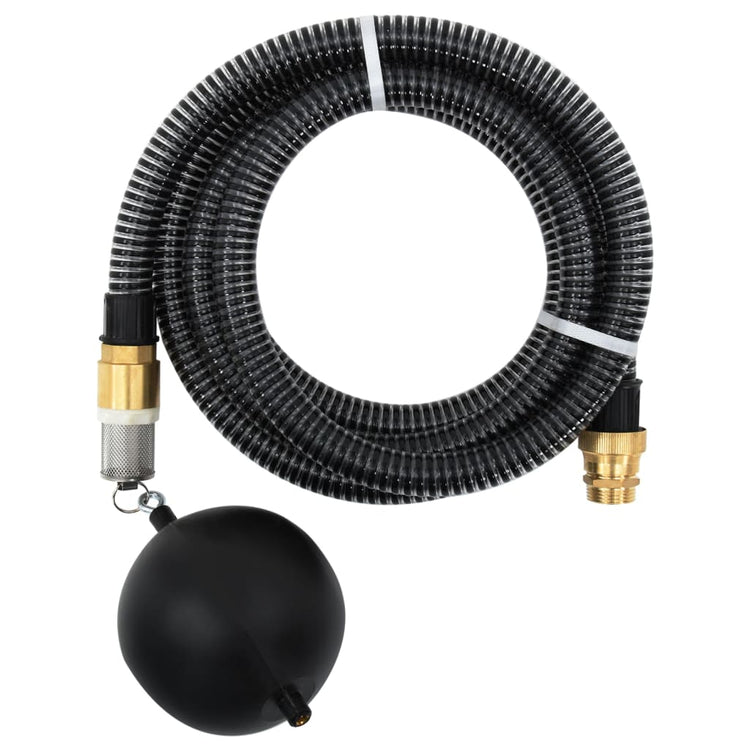 Vidaxl Sucking tuyau avec accouplements en laiton 1,1 '' 5 m PVC noir