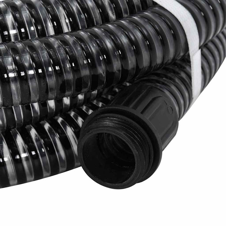 Vidaxl Sucking tuyau avec accouplements en laiton 1,1 '' 25 m PVC noir