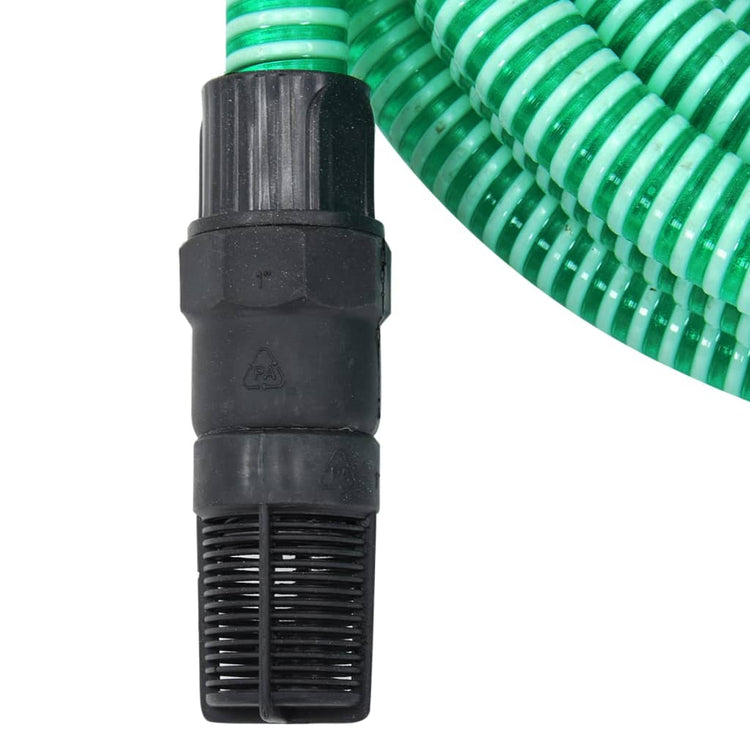 Vidaxl Sucking tuyau avec couplages en PVC 1.1 '' 7 M PVC vert