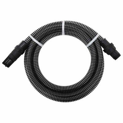 Vidaxl Sucking tuyau avec couplages en PVC 1.1 '' 4 M PVC noir