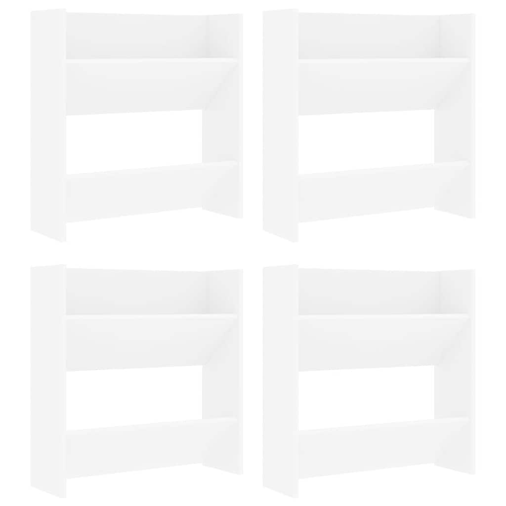 Vidaxx armoires à chaussures murales 4 pcs 60x18x60 cm bois d'ingénierie blanc