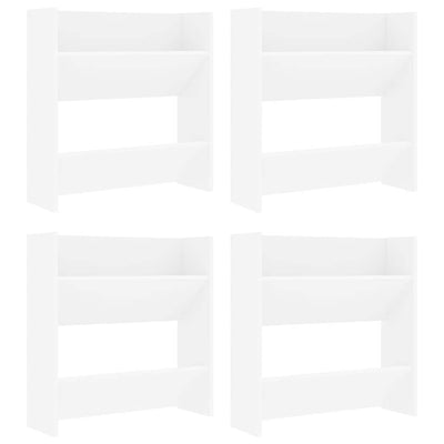 Vidaxx armoires à chaussures murales 4 pcs 60x18x60 cm bois d'ingénierie blanc
