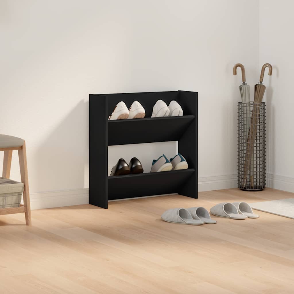 Armoire à chaussures murales vidaxl 60x18x60 cm en bois de bois propriété noir