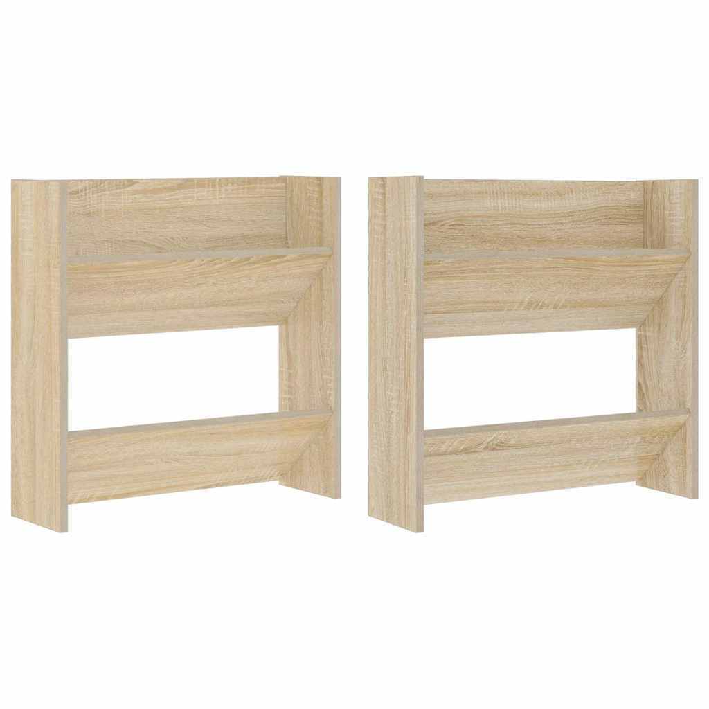 Vidaxx armoires à chaussures murales 2 pcs 60x18x60 cm aggloméré chêne sonoma