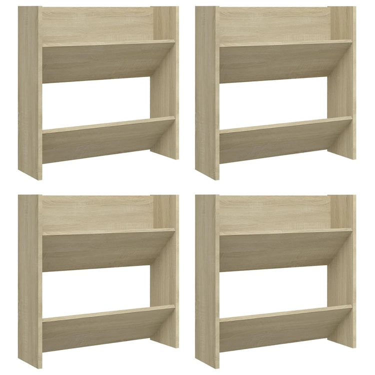 Armoires à chaussures murales vidaxl 4 pcs 60x18x60 cm en bois sonoma en bois sonoma