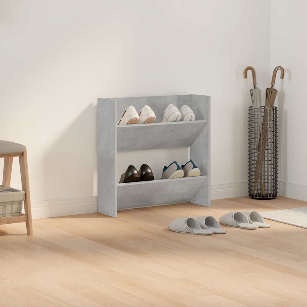 Vidaxx meuble à chaussures mural 60x18x60 cm aggloméré gris béton