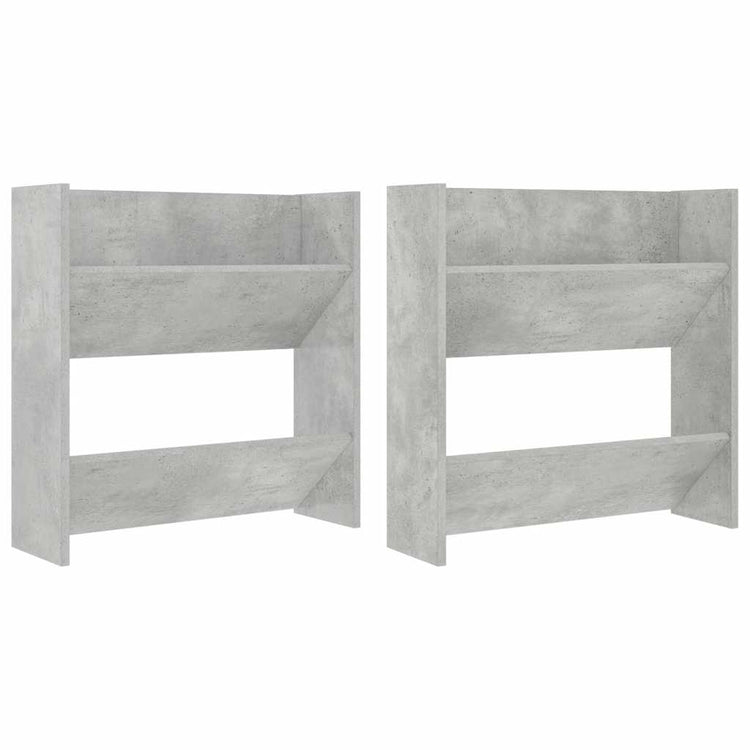 Vidaxx armoires à chaussures murales 2 pcs 60x18x60 cm aggloméré gris béton